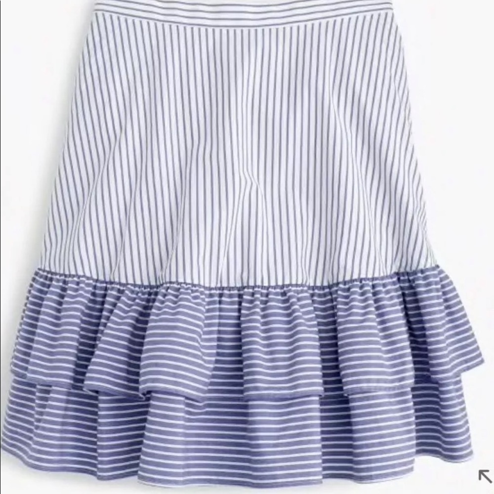 J Crew Stripe Ruffle Skirt